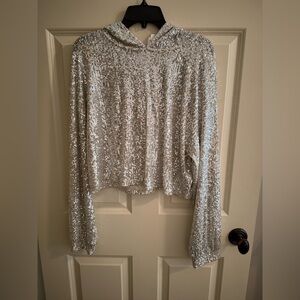 LAWLESS Silver Sequin Hoodie 57